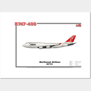 Boeing B747-400 - Northwest Airlines (Art Print) Posters and Art